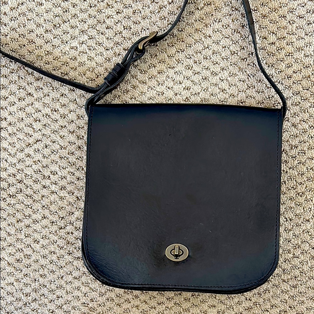 Parker Clay Black Leather Shoulder Bag